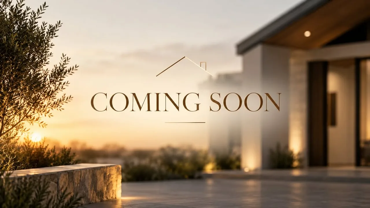 A finished home at sunset with Coming Soon written across it